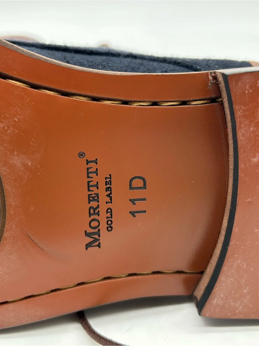 Men's Two-Tone Brogue Cap-Toe Boots - Navy and Brown